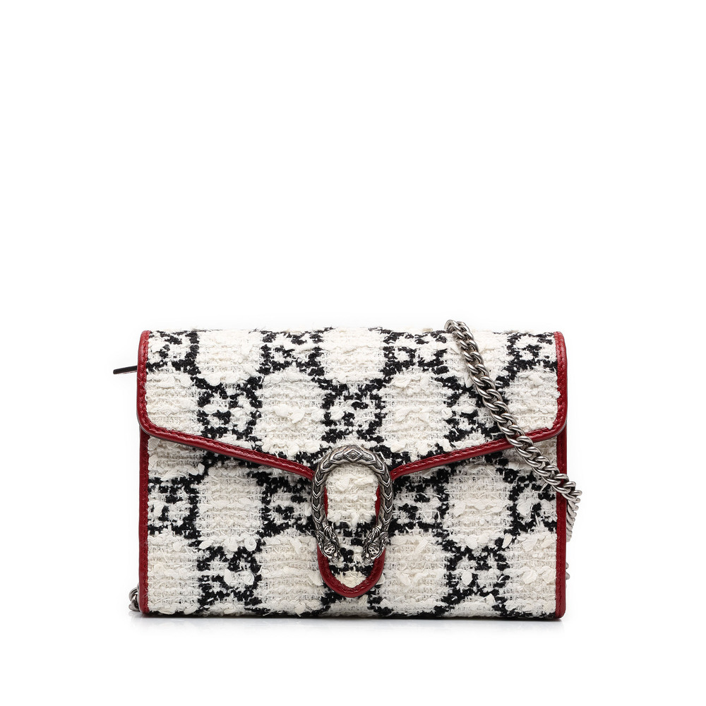 Pre-Loved Gucci GG Tweed Dionysus Wallet on Chain